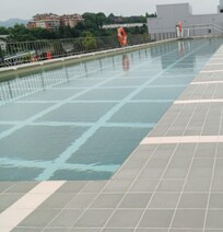 Long, salty, roof swimming pool!