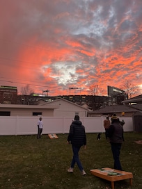 View of Lambeau from the backyard! Awesome place to hangout and play some yard games