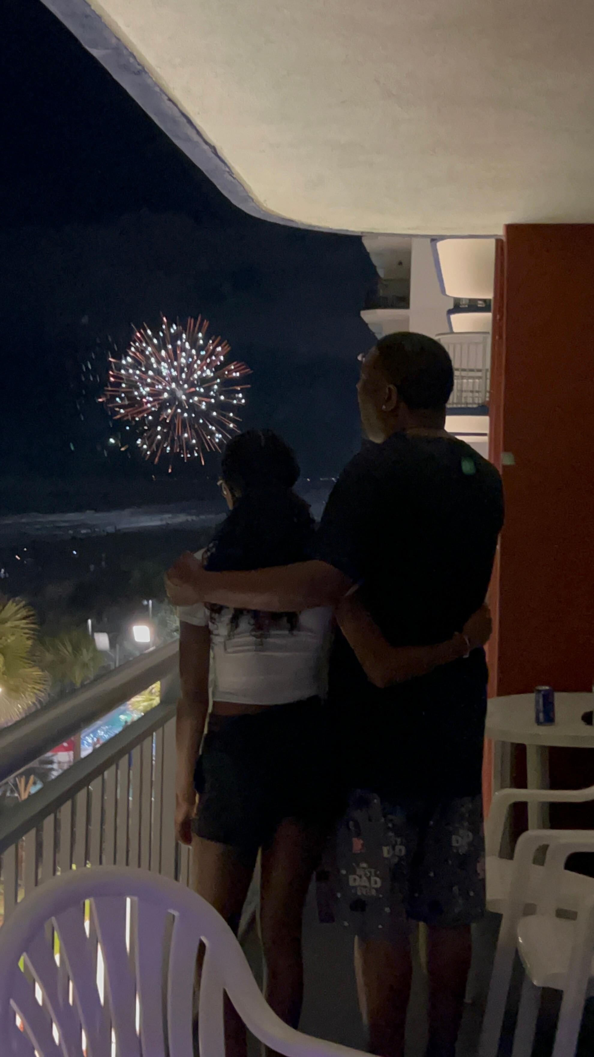 Watched fireworks from the balcony!