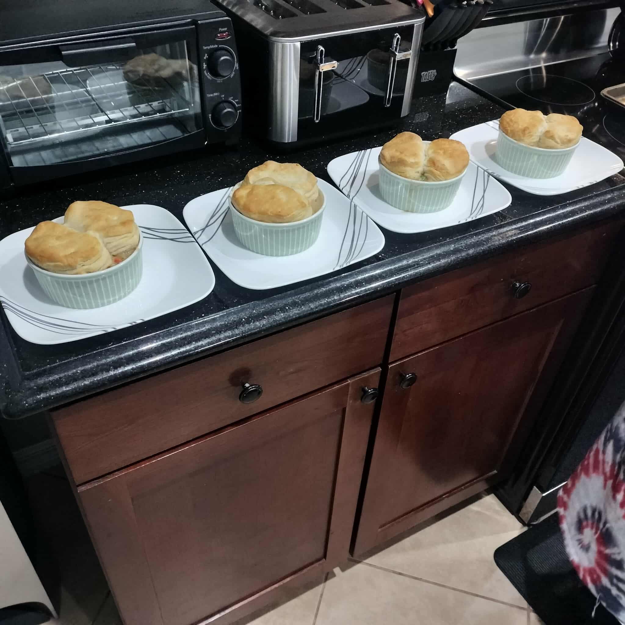 Dinner I cooked the night my son and his wife came over, lovely kitchen, loved the countertops