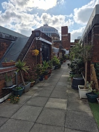 Cute rooftop walkway and garden