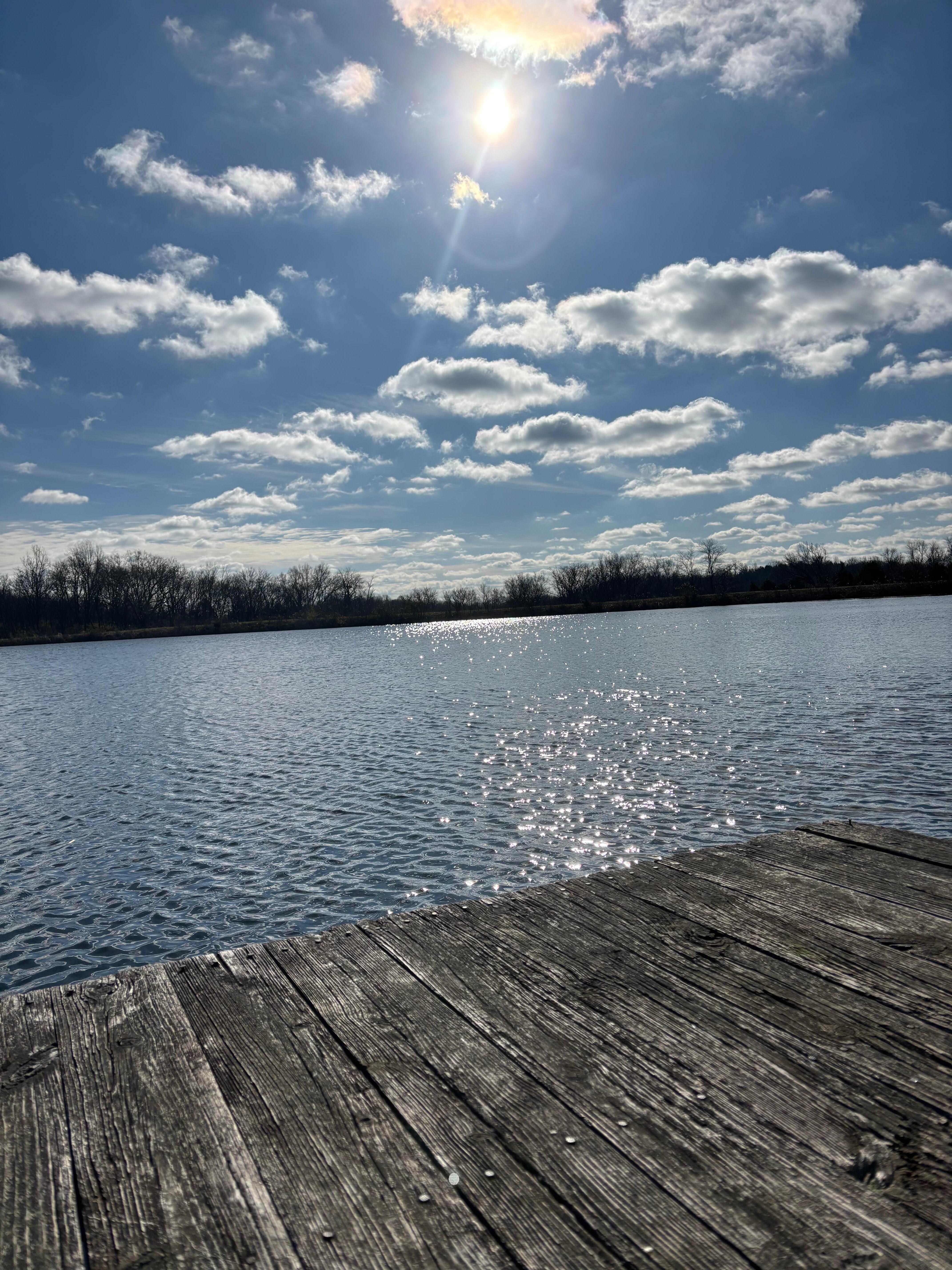Peaceful view of the lake from the dock. 