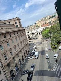 View from our window. Station just up the road.