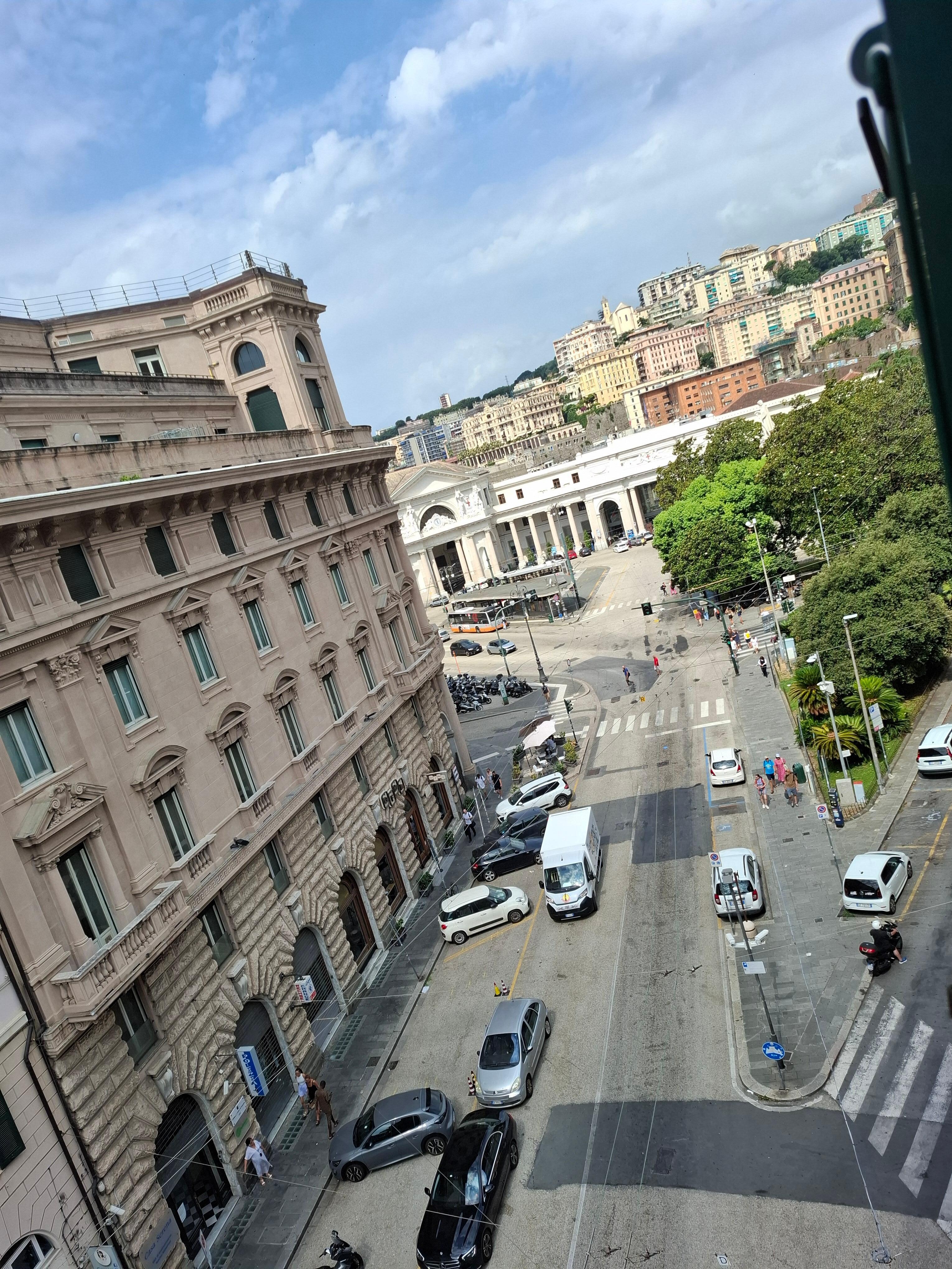 View from our window. Station just up the road.