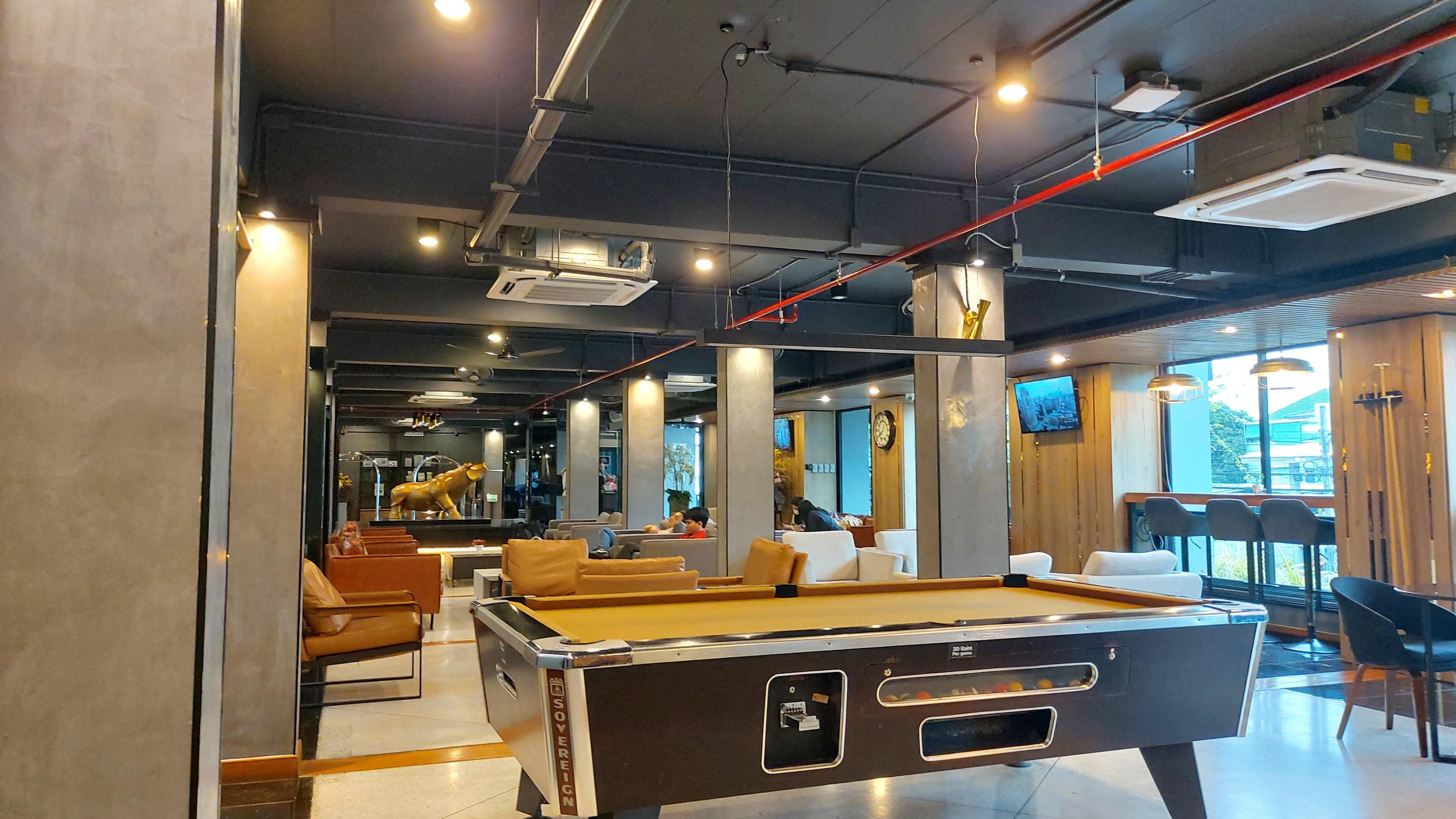 Lobby with pool table