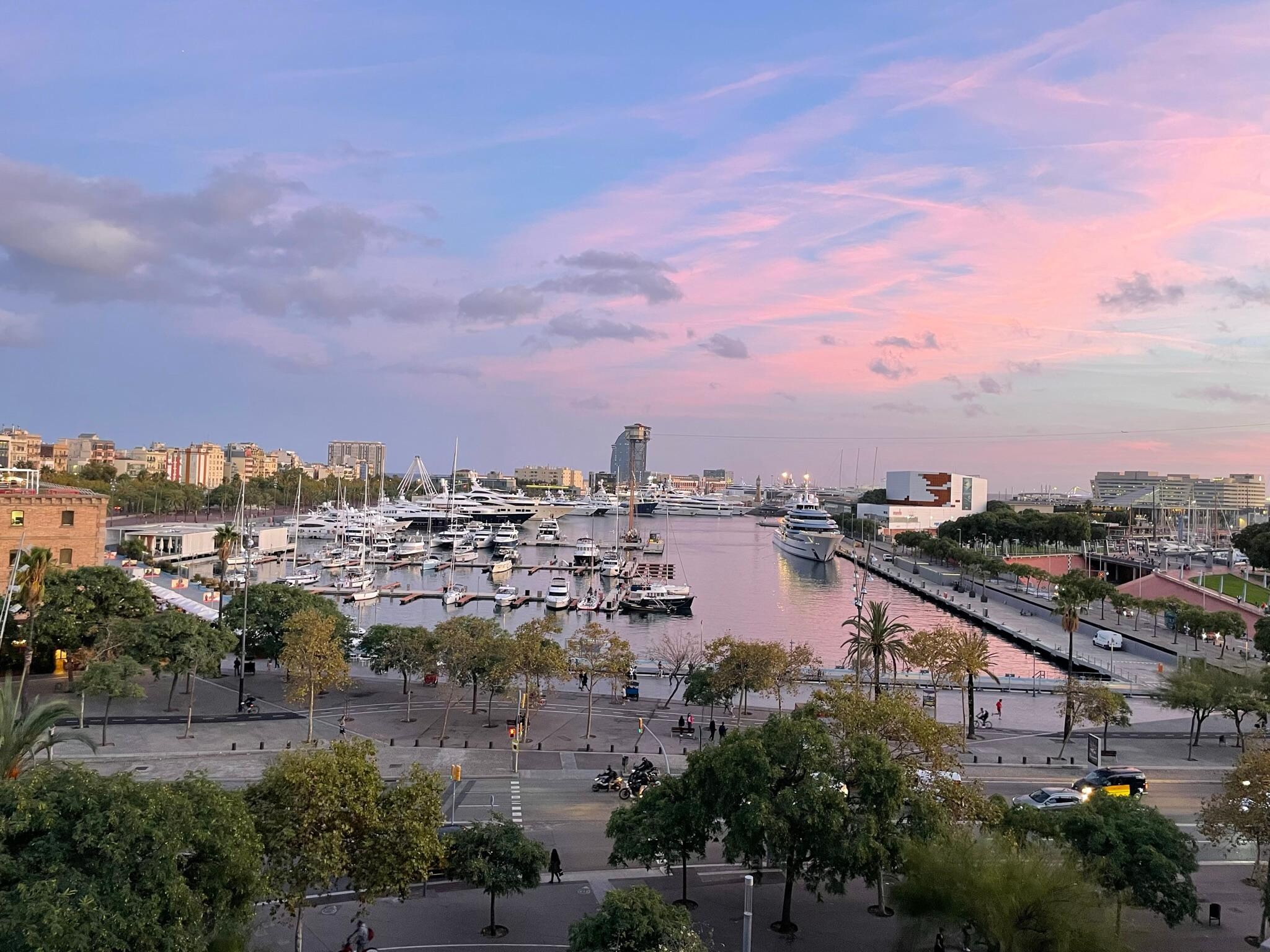 Uitzicht vanaf het dakterras op Port Vella