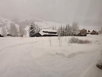 View from upstairs, over driveway.