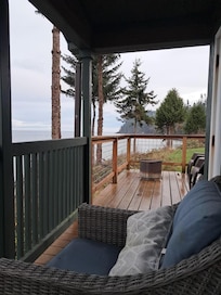 Coffee spot on front porch.