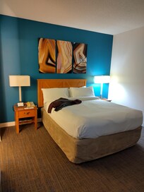 Queen bed, very comfortable.