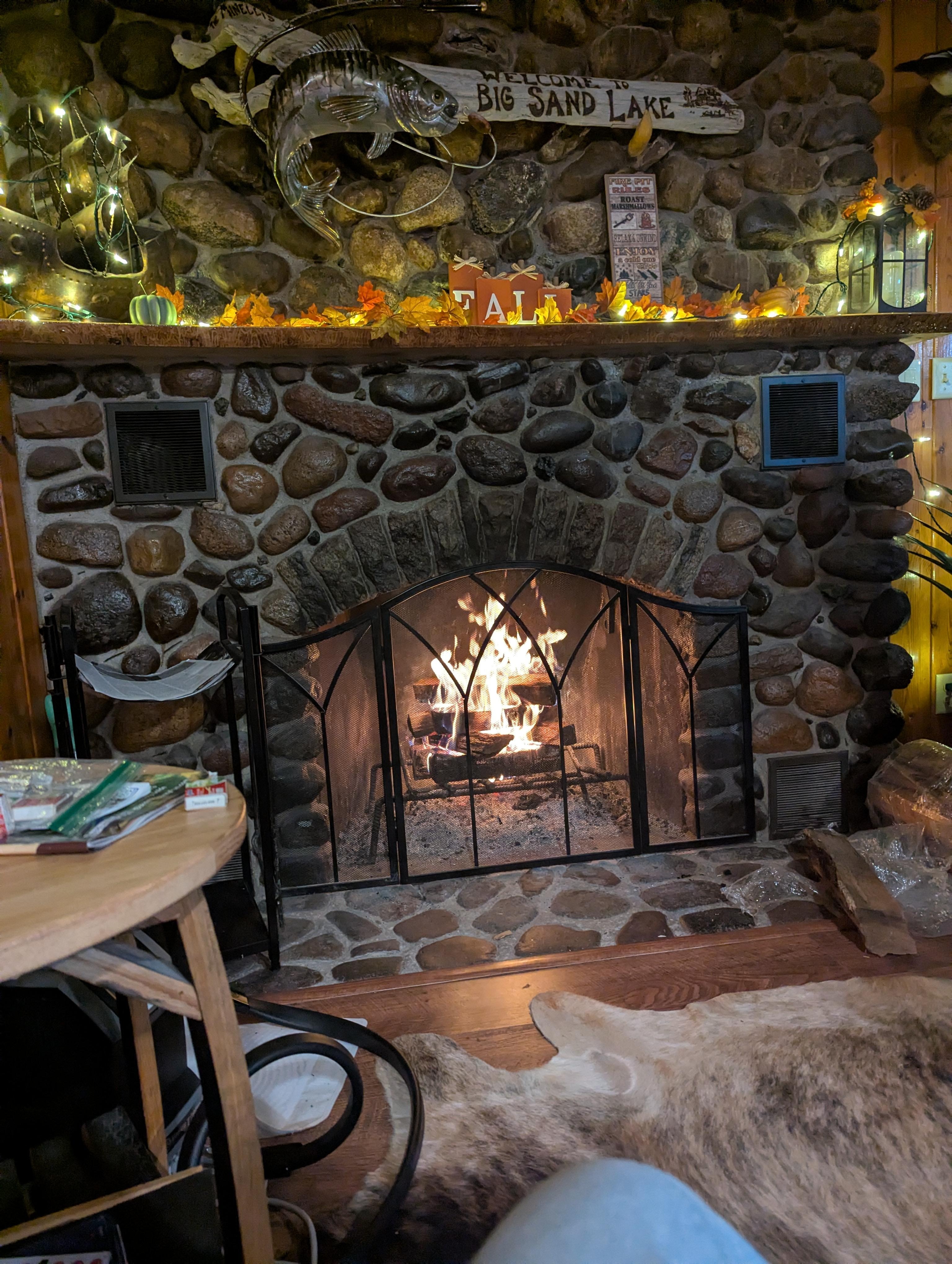 Relaxing in the living room.
