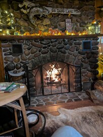 Relaxing in the living room.
