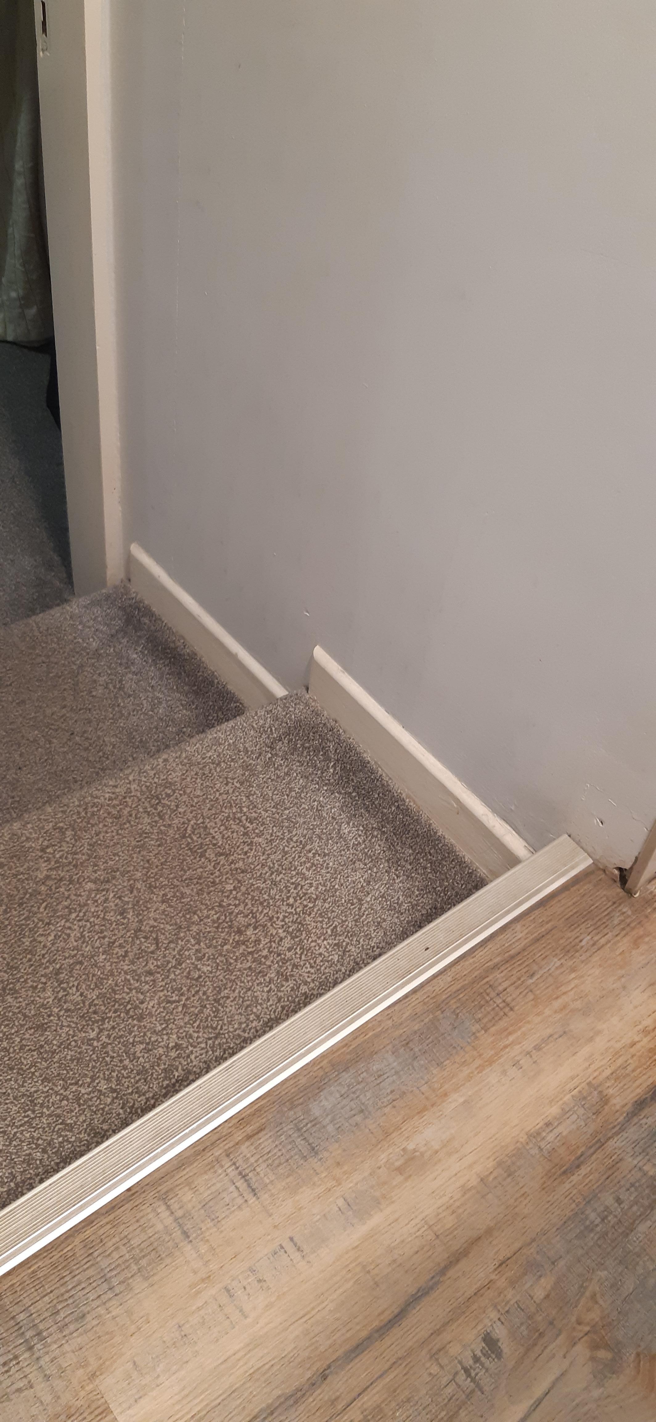 Steps to fall down after you have slipped in the shower and glided across the vinyl floor