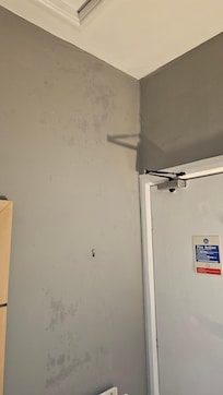 Cob webs in the corner of the room. I have since seen these in other reviews