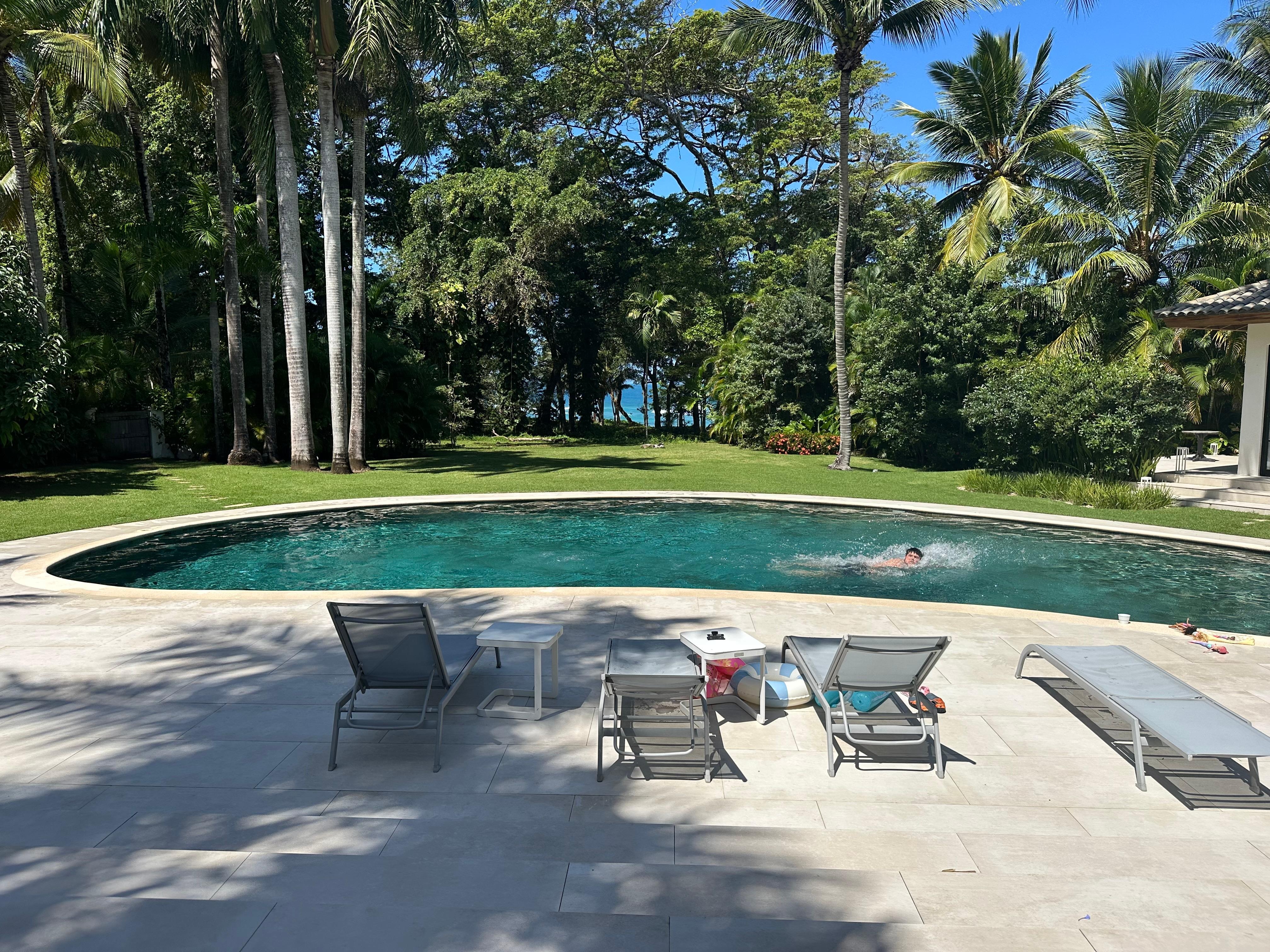 The view of the pool from the veranda