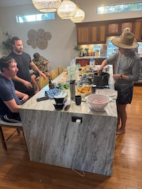 Large island in the kitchen.