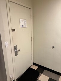 Door - cracks at bottom and top.