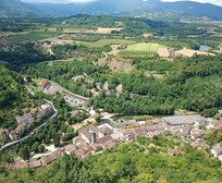 Vue de Pont-en-Royans depuis le belvédÚre des 3 chùteaux (au départ de l'appartement).