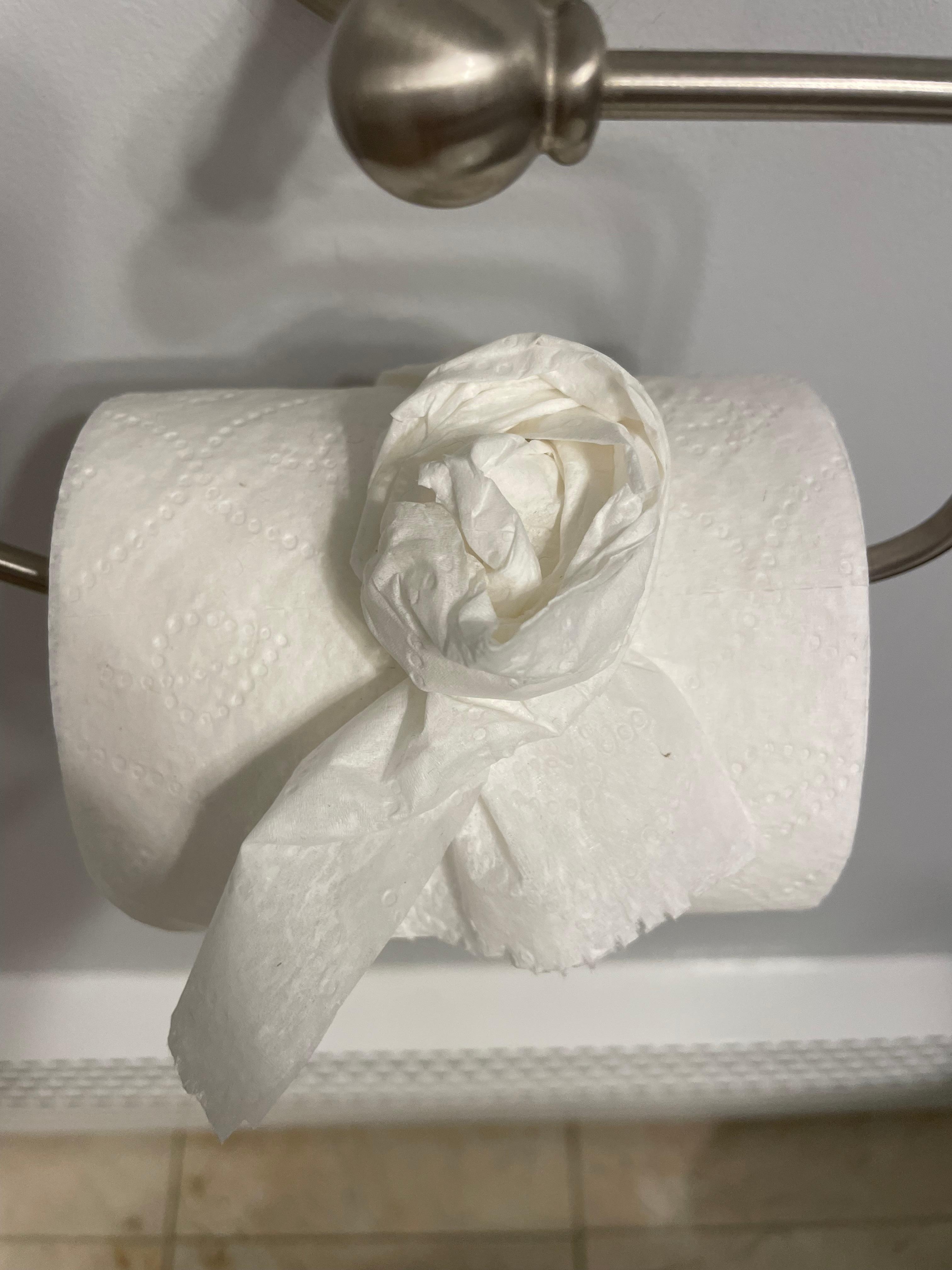 Toilet paper flower.