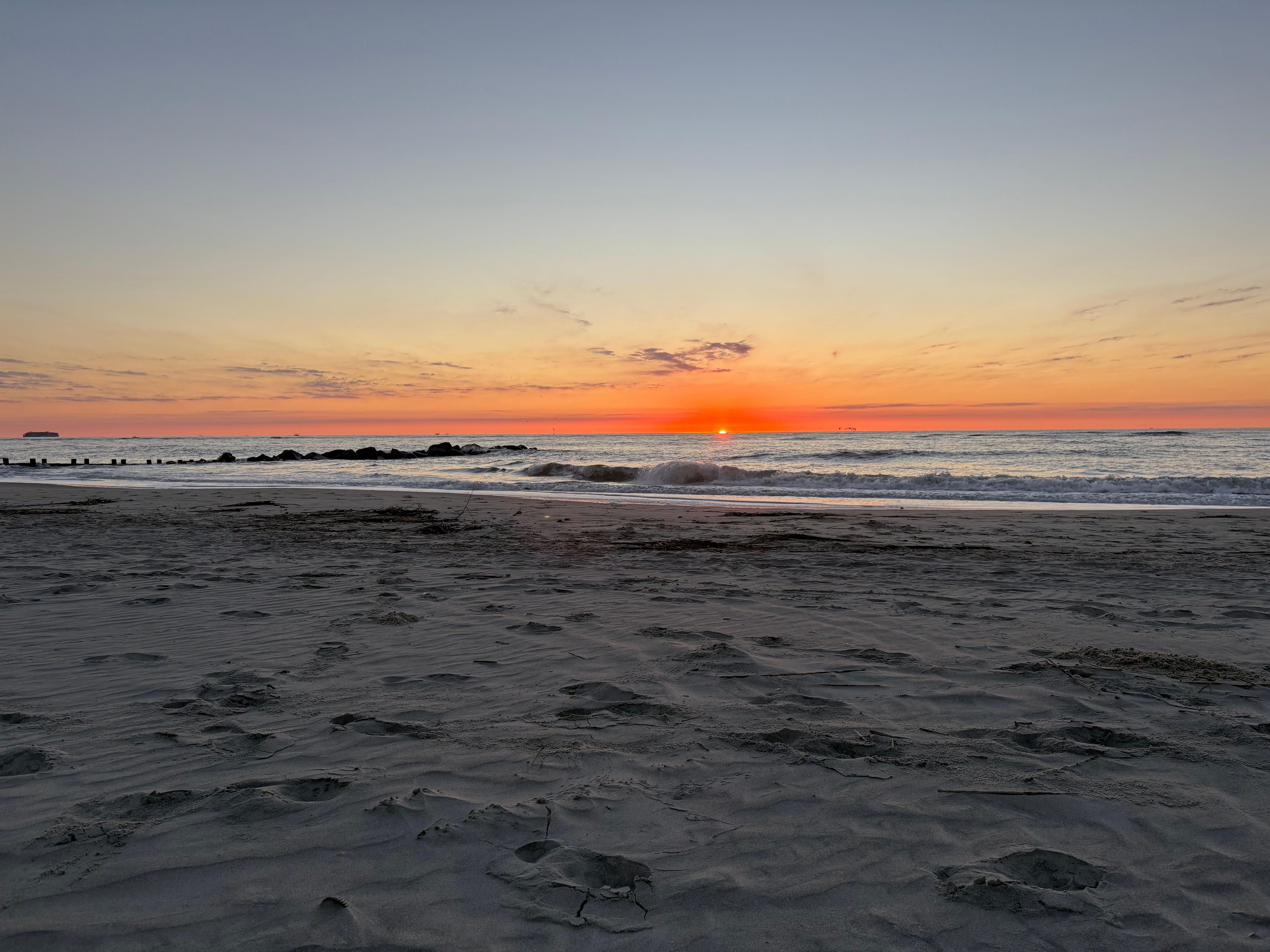 Sunrise across the road.