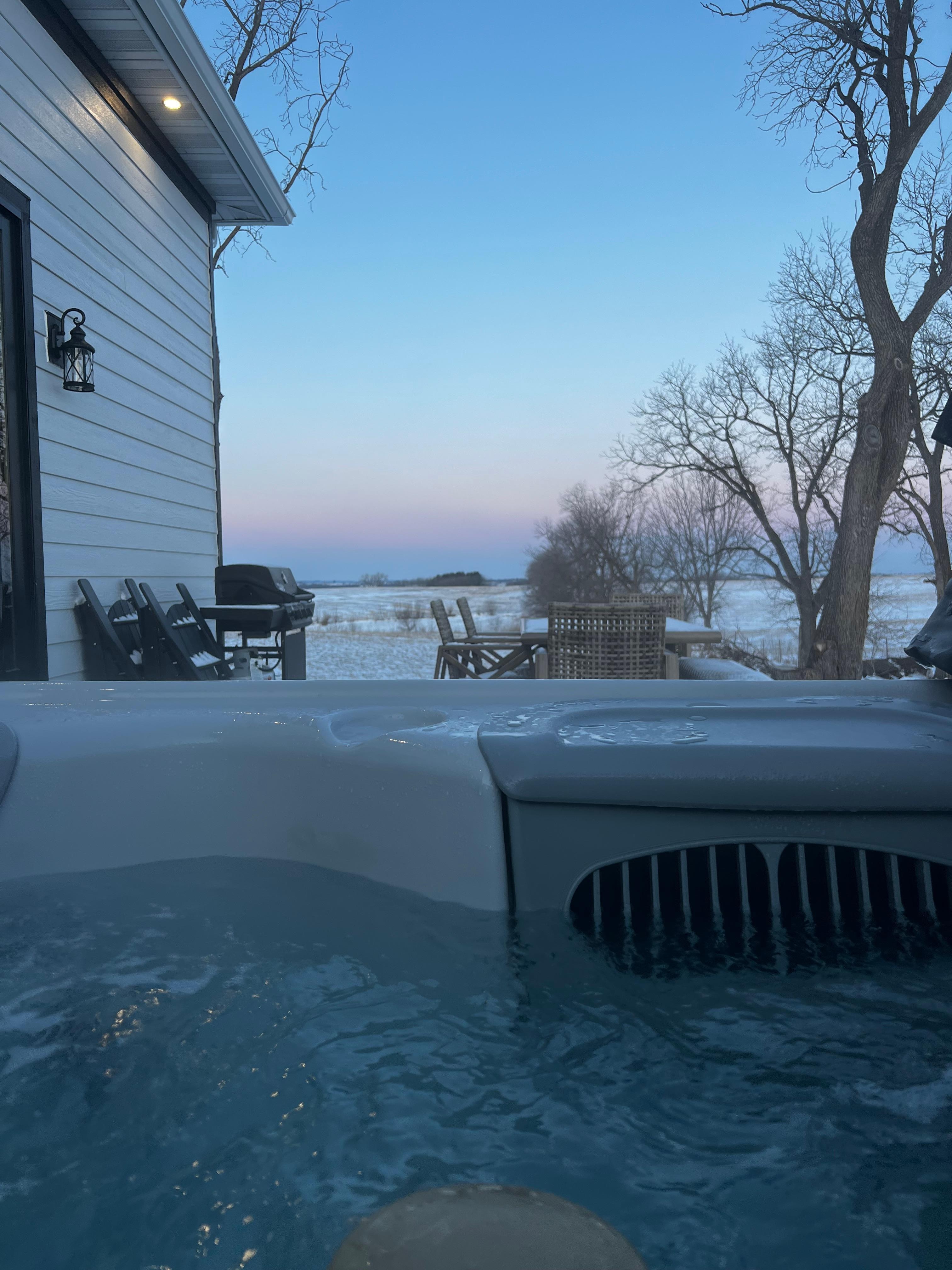 This is me enjoying my view of the sunrise while having coffee each morning