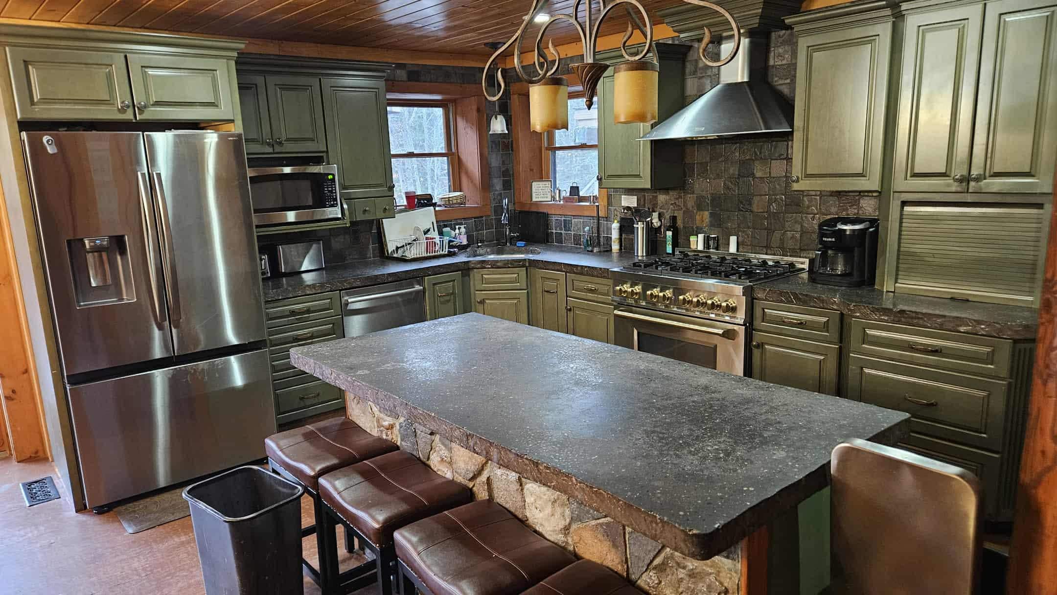 Well stocked kitchen. 