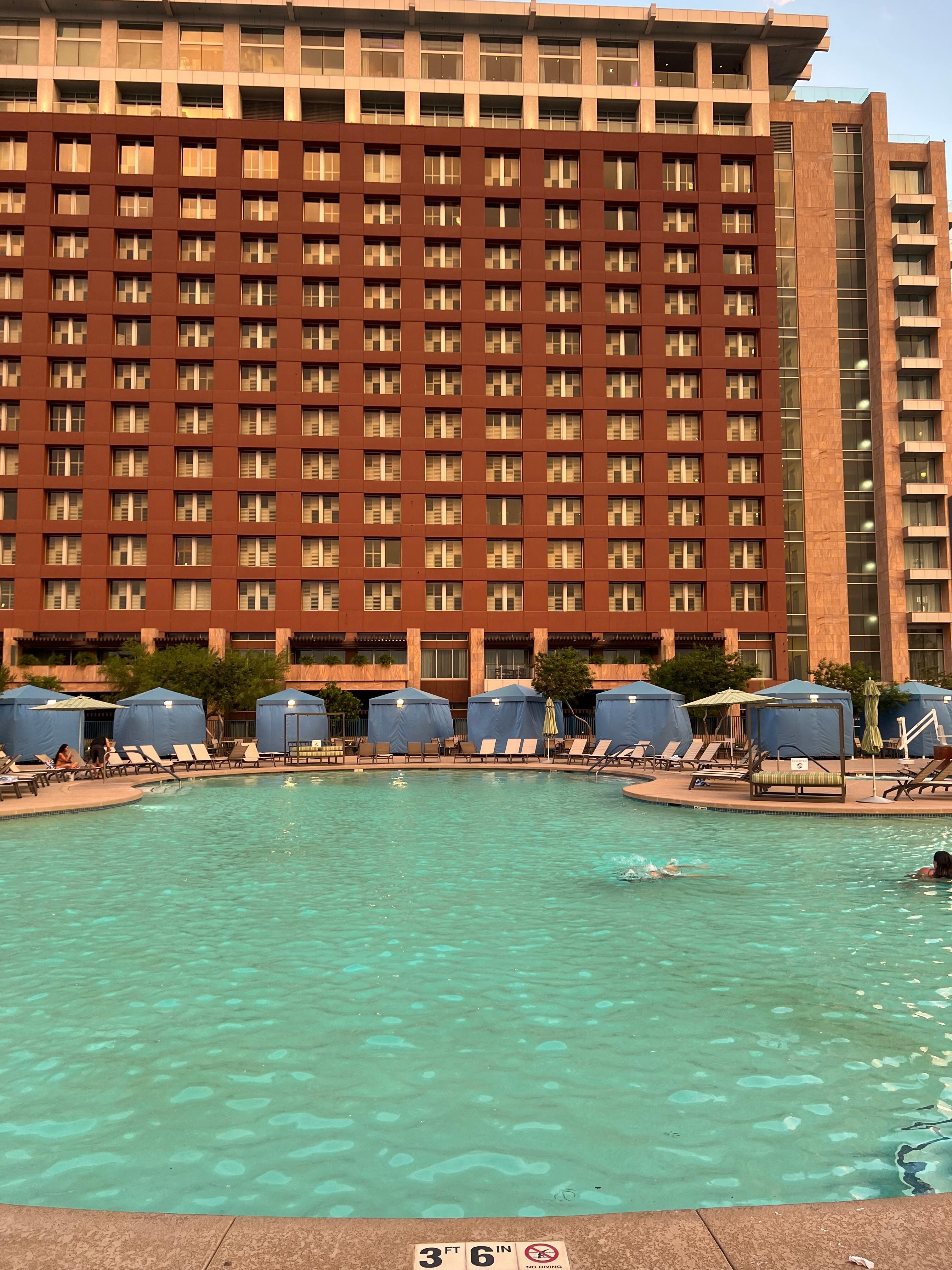 The pool and resort.