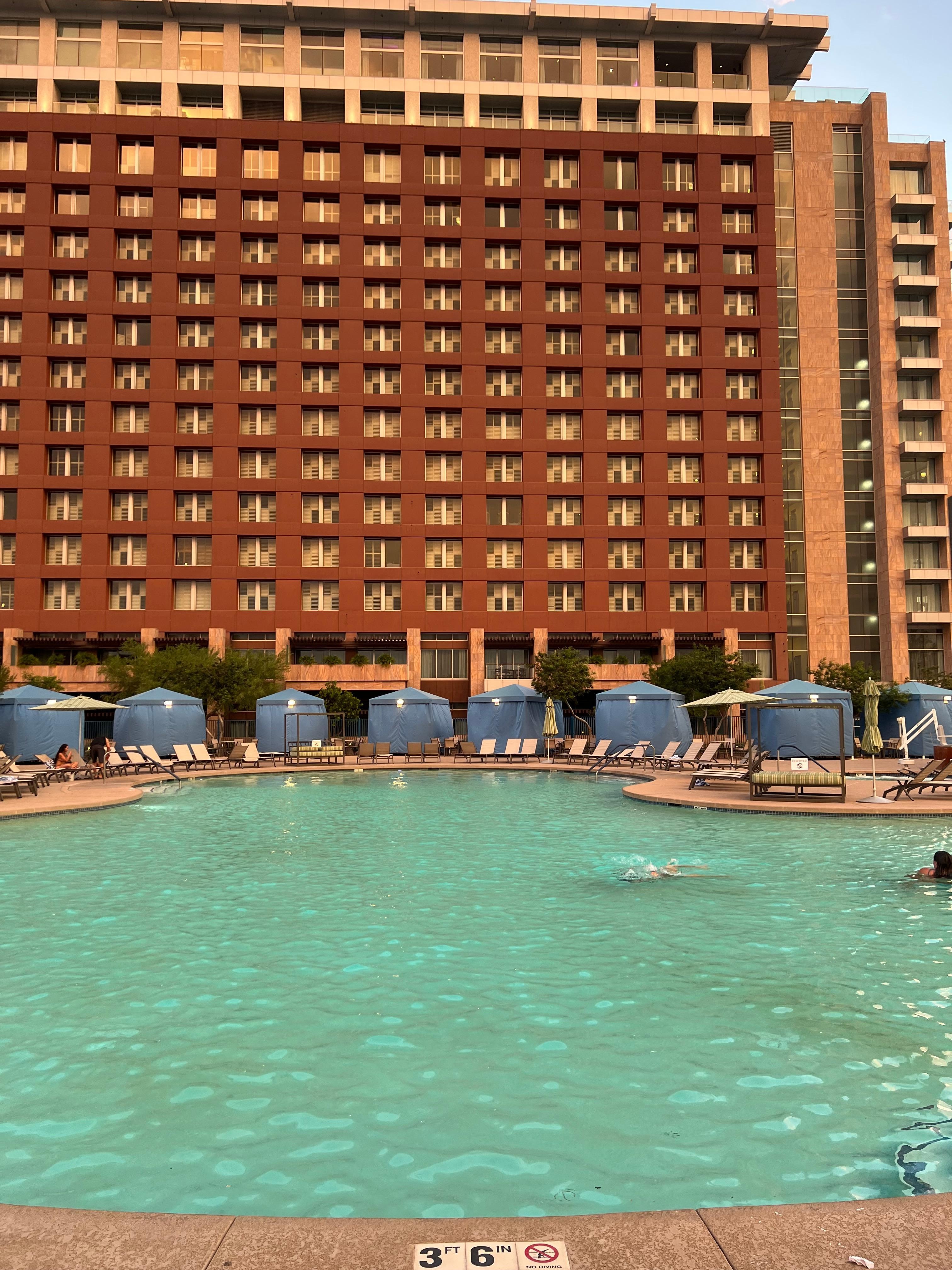 The pool and resort.