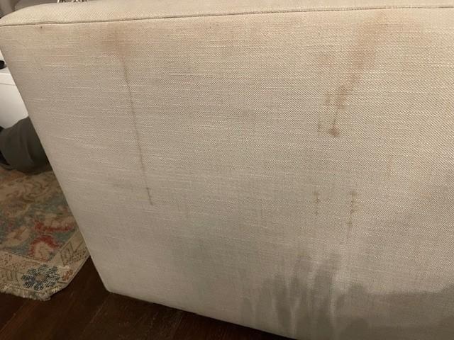 Another example of dirty furniture. This is the side of the living room couch.