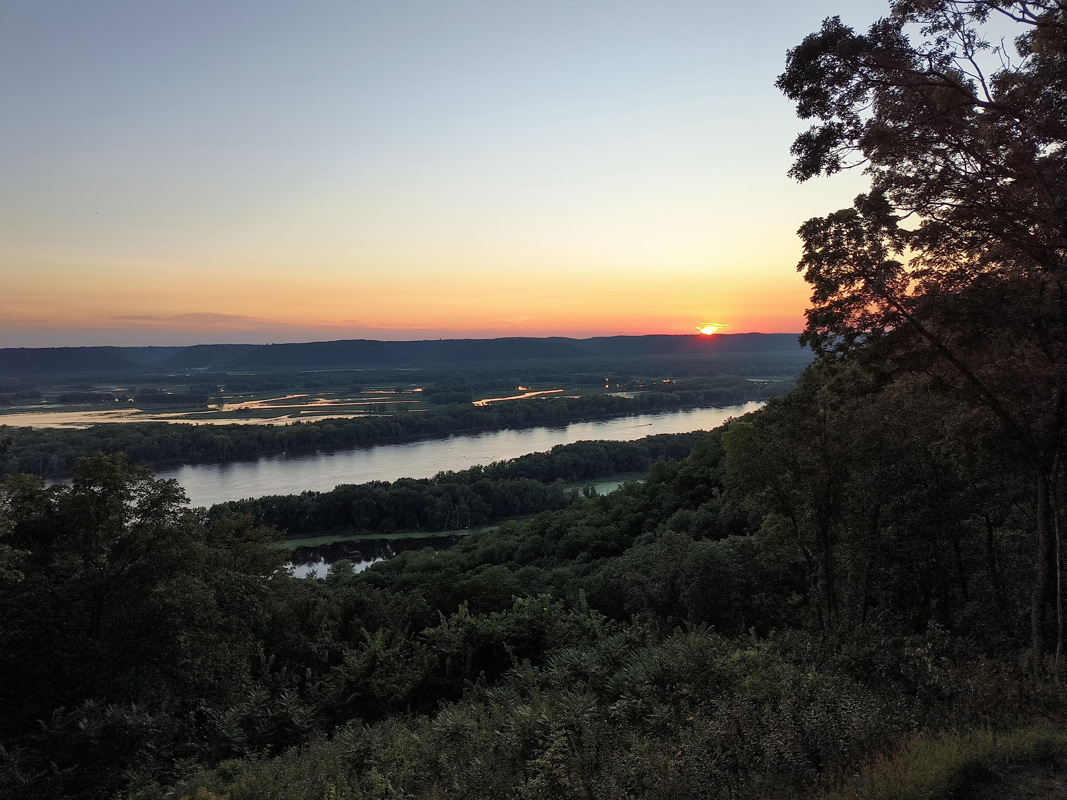 Sunset over the Mississippi can't be beat.