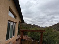 The whole deck had a view and also the back bedroom had windows facing the mountains