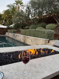 Wine by the fire pit