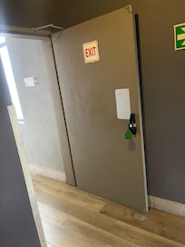 Fire door wedged open