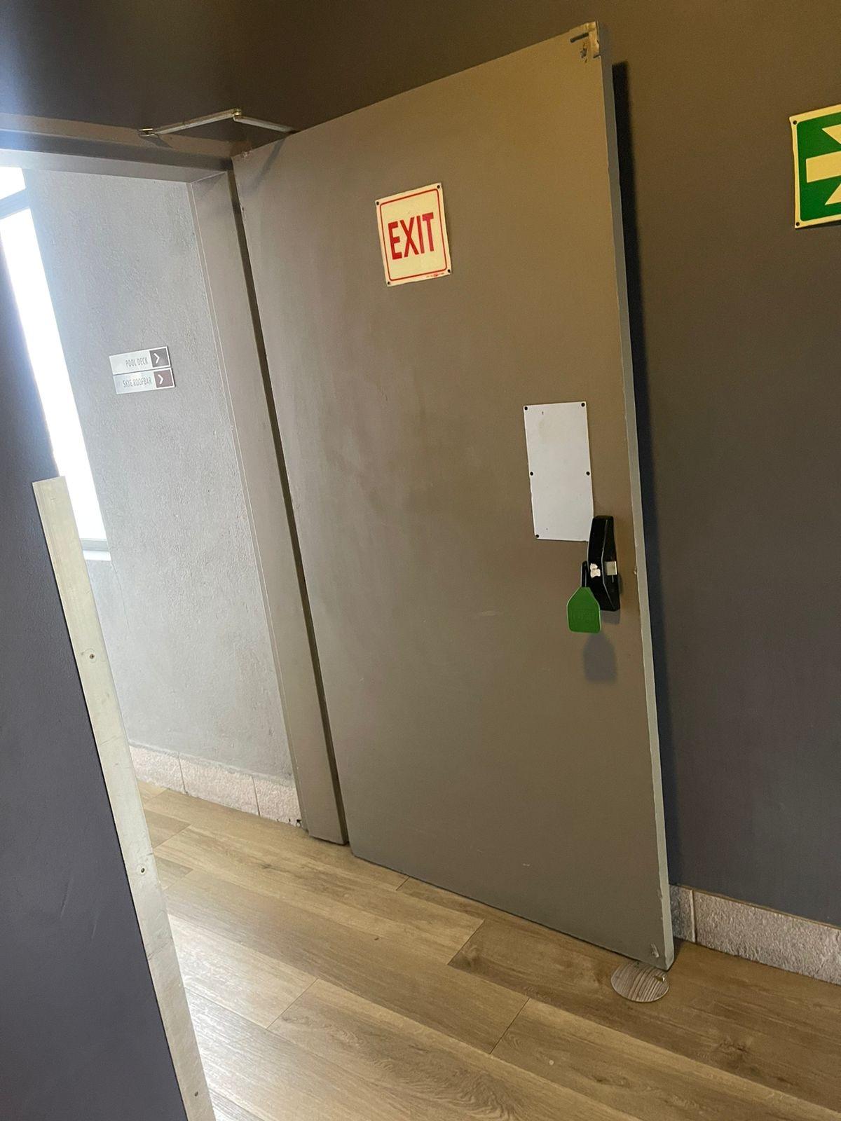 Fire door wedged open