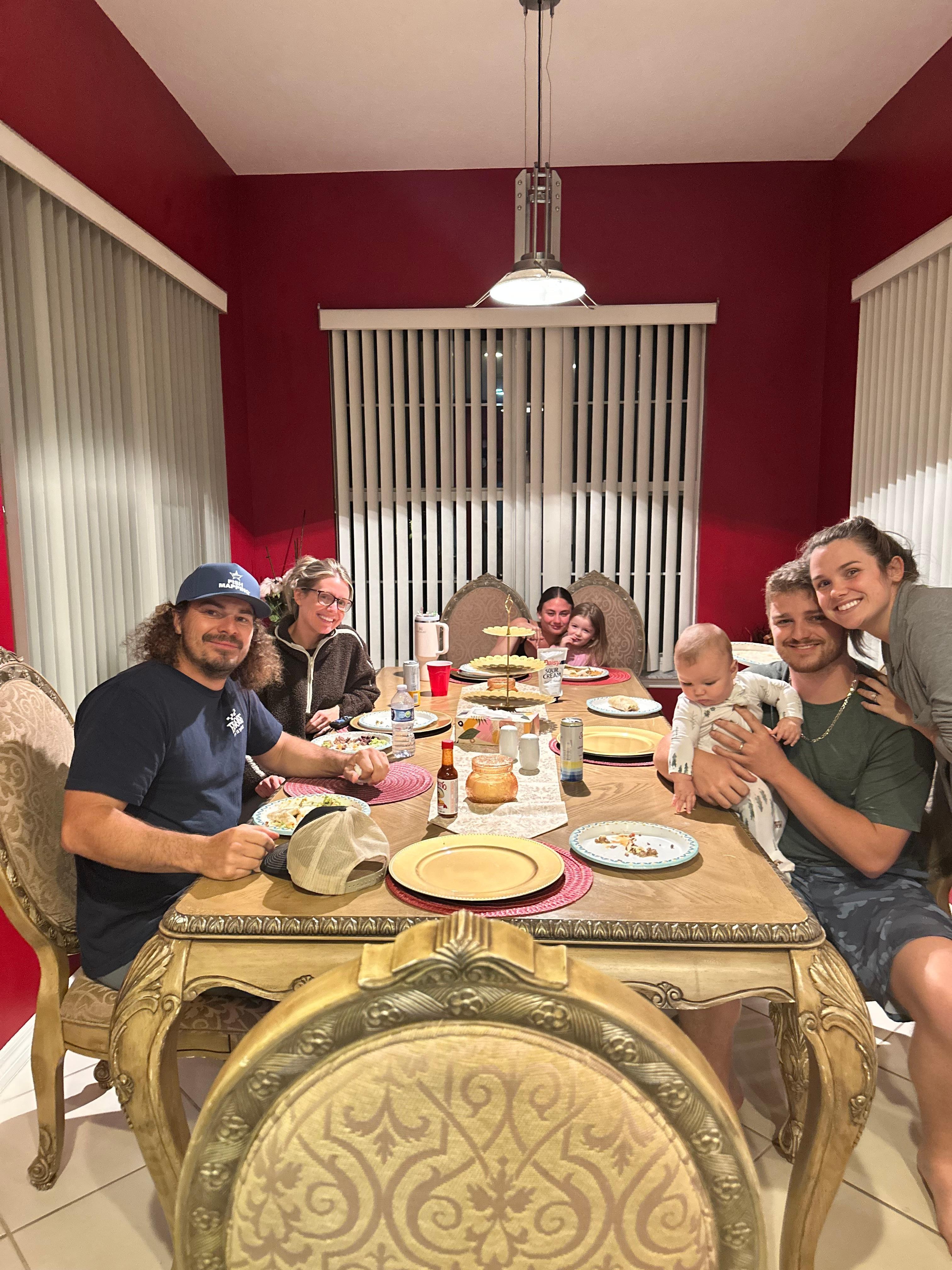 Family taco night! Plenty of room 