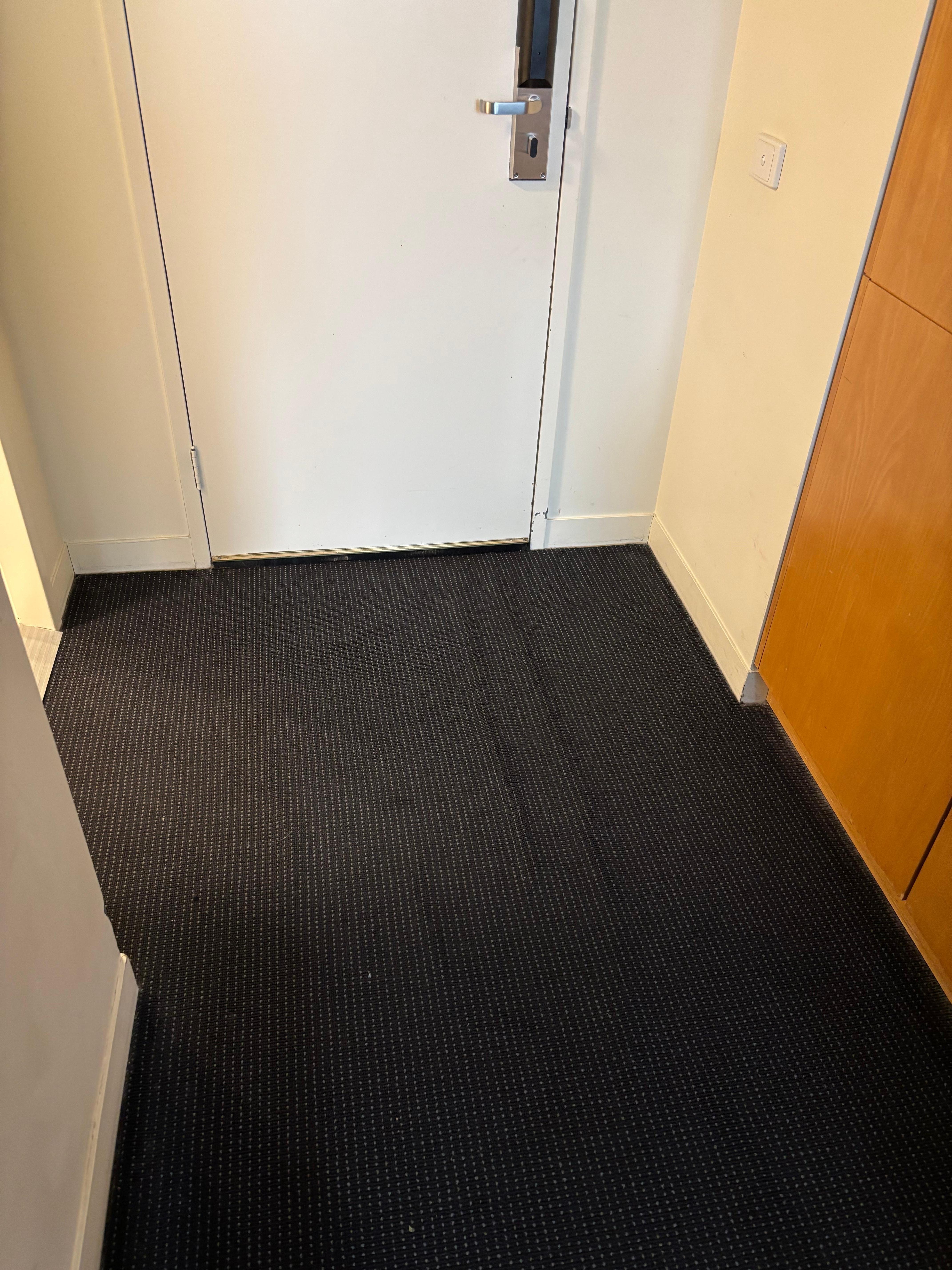 Carpet was poorly laid at room entrance 