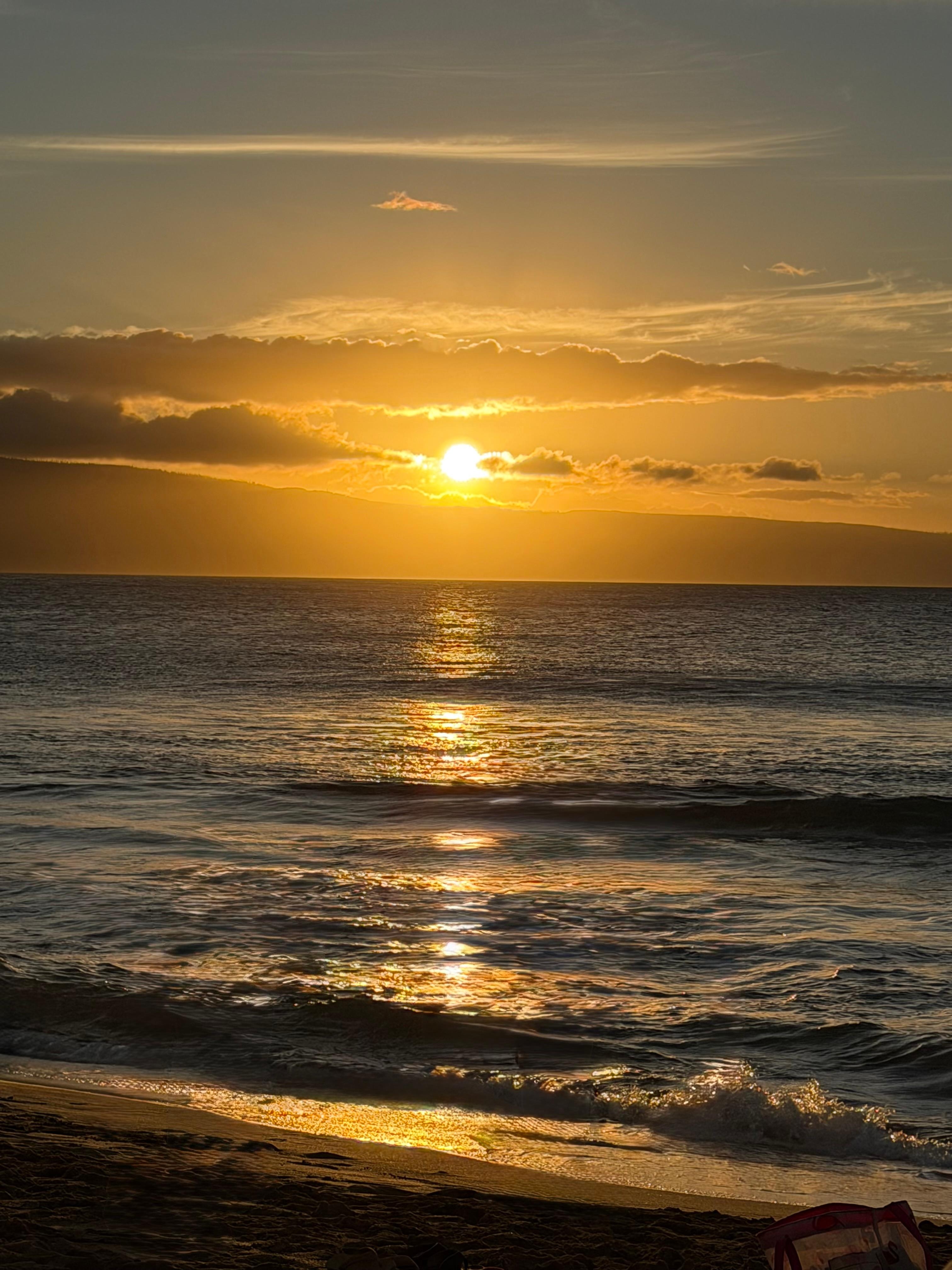 Sunset on the locations beach