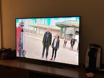 The line got worse in the television the longer you watched it. Then on the top and bottom of the TV it started going black.