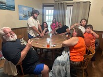 Roomy enough for our large family to sit around the table and play games
