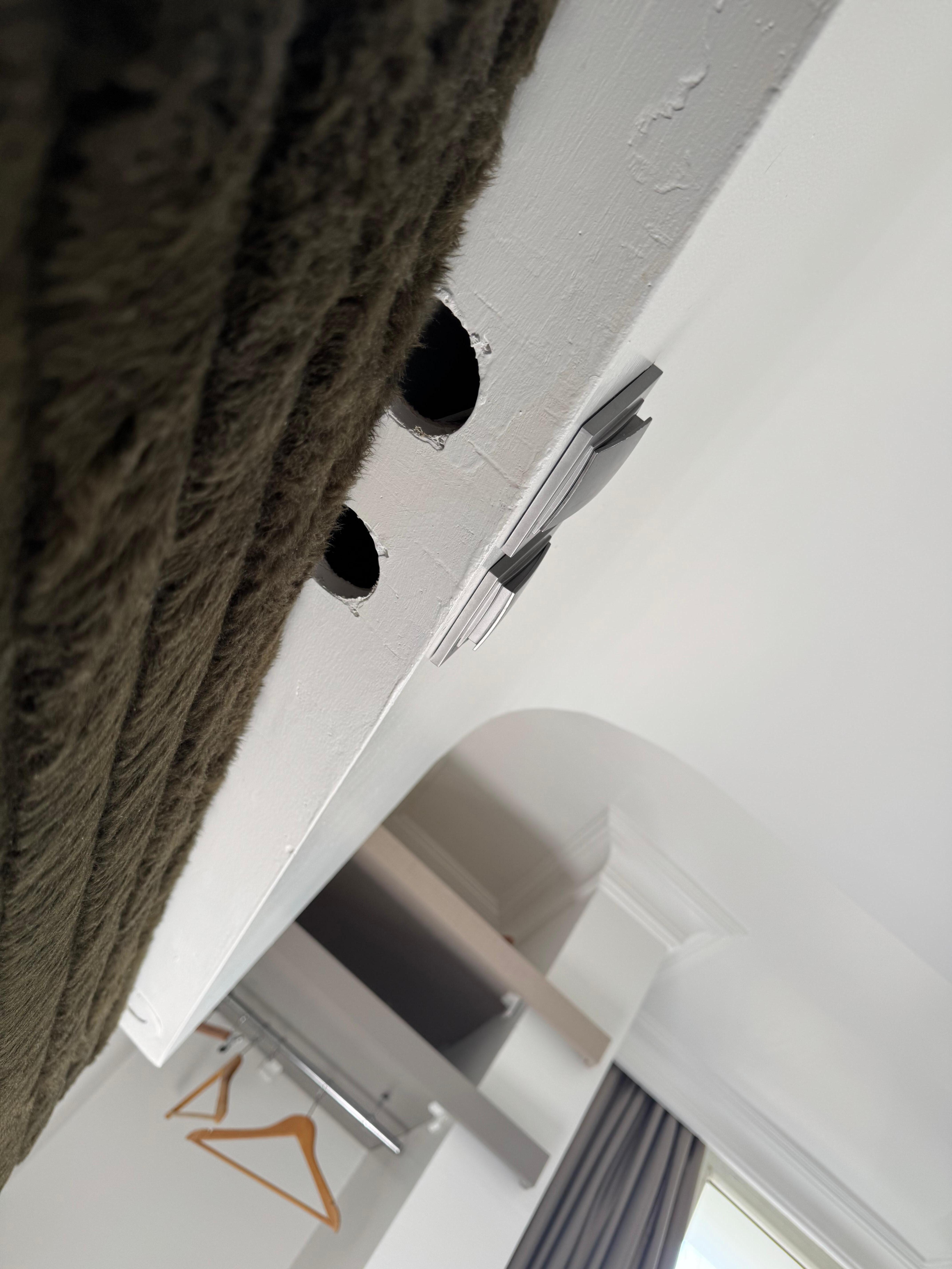 Filthy headboard and holes