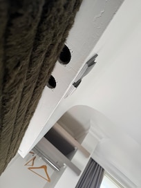 Filthy headboard and holes