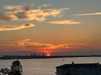 Sunrise view from the sleeper sofa.