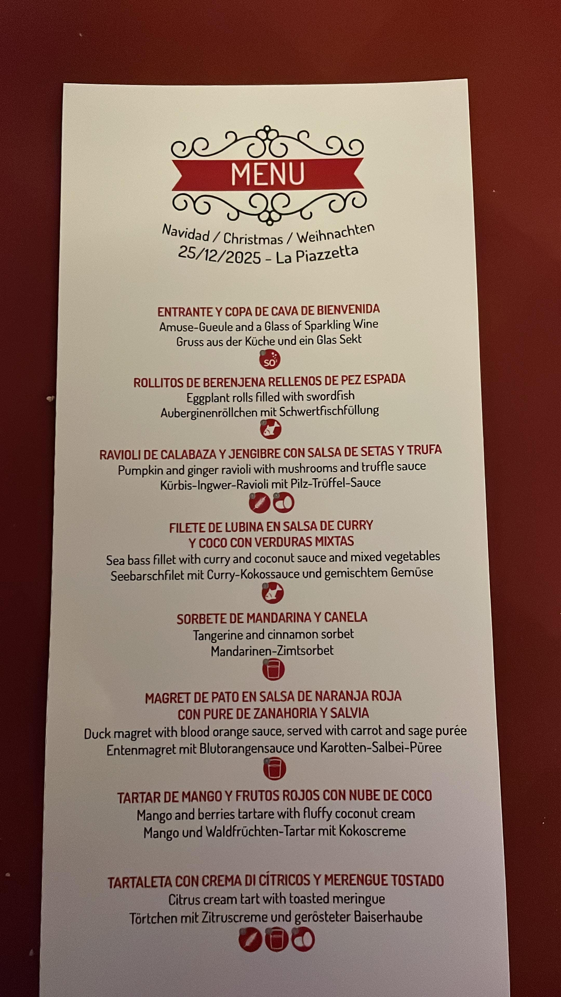 a la carte - Weihnachtsmenu