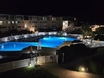 View from our balcony at night