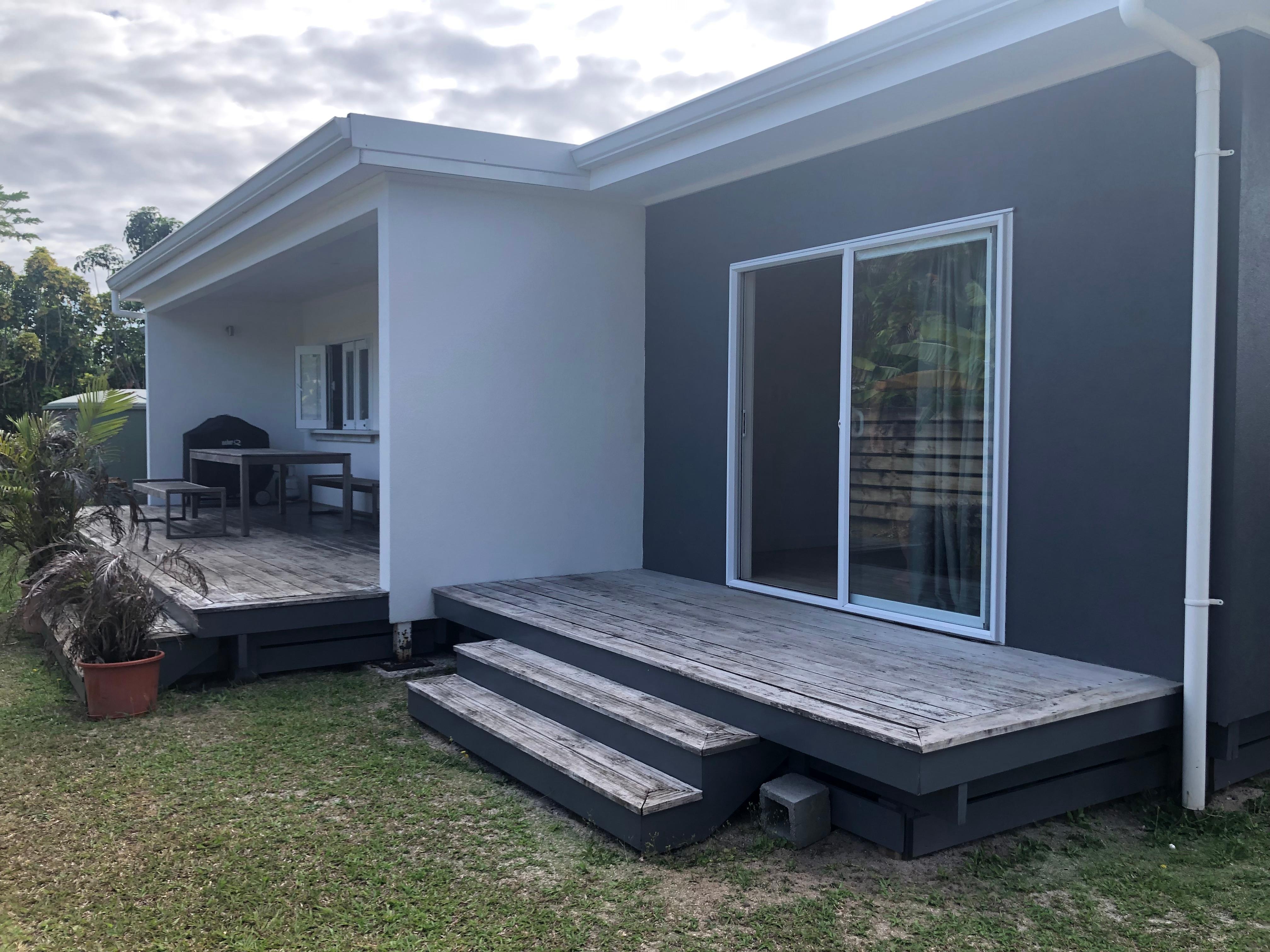 The back deck offers a respite from the afternoon sun with a little breeze off the ocean