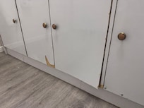 Kitchen cupboard doors with peeling surface