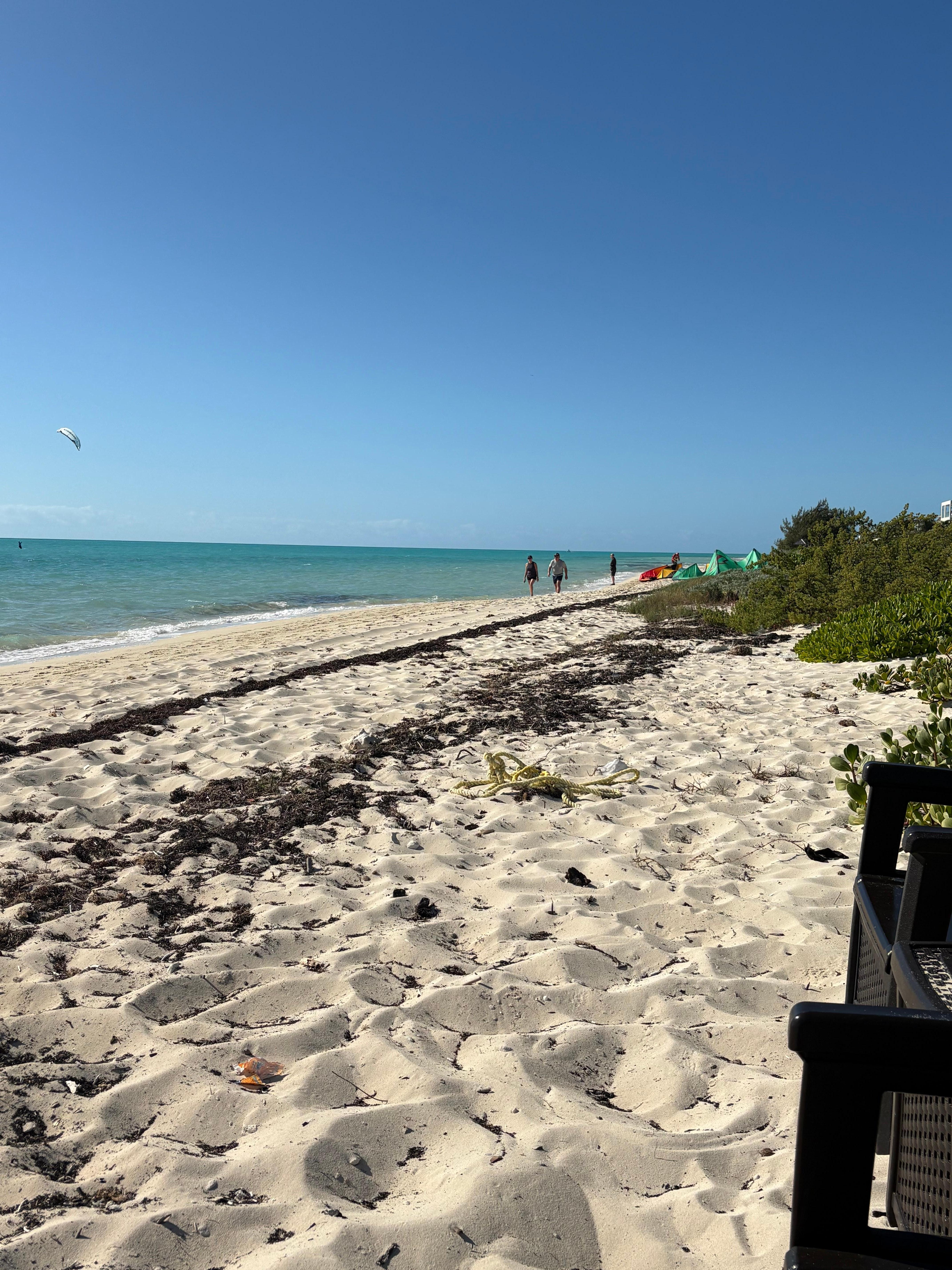 Beach view, no big crowds 