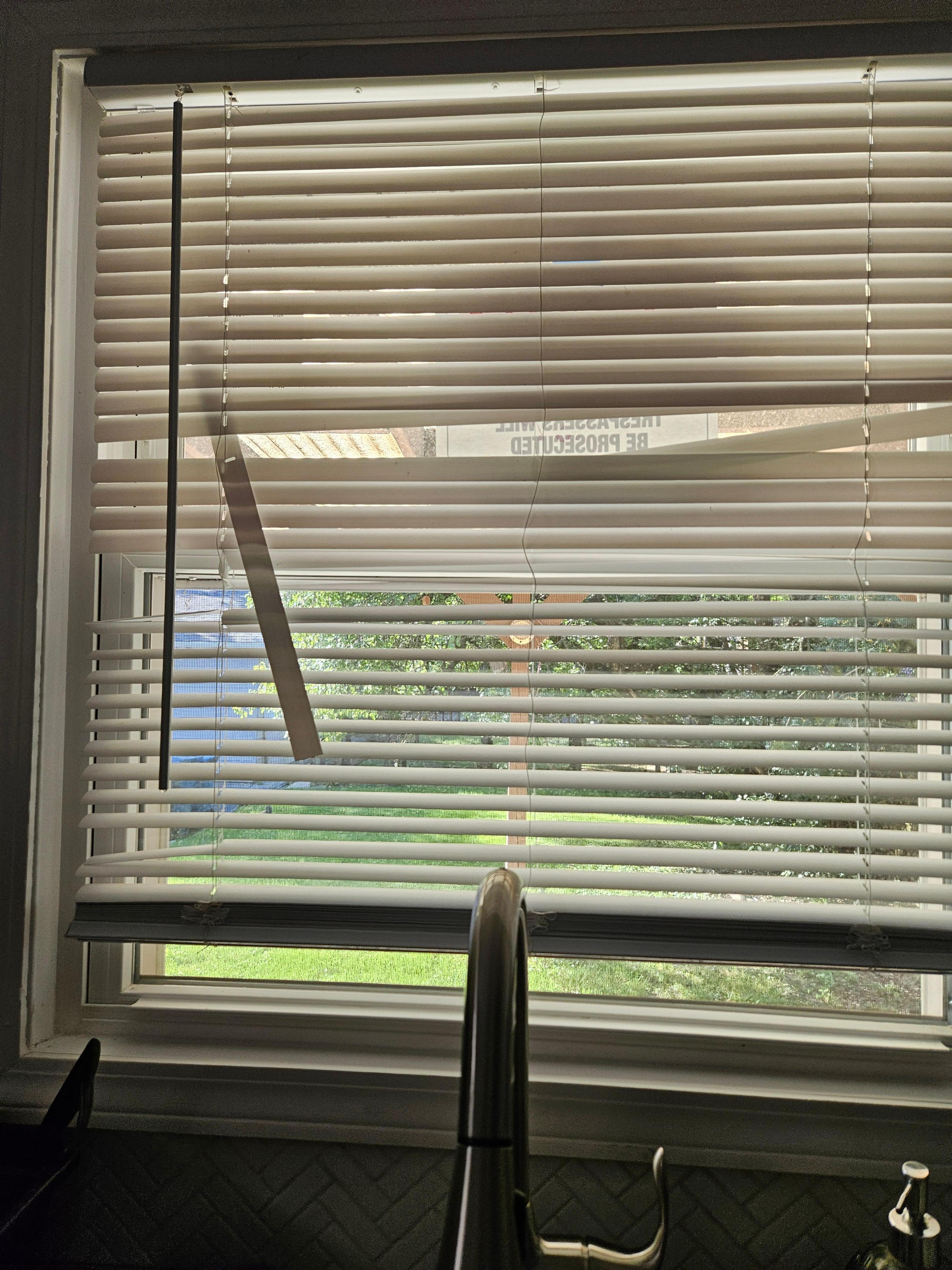 Broken blinds when we arrived