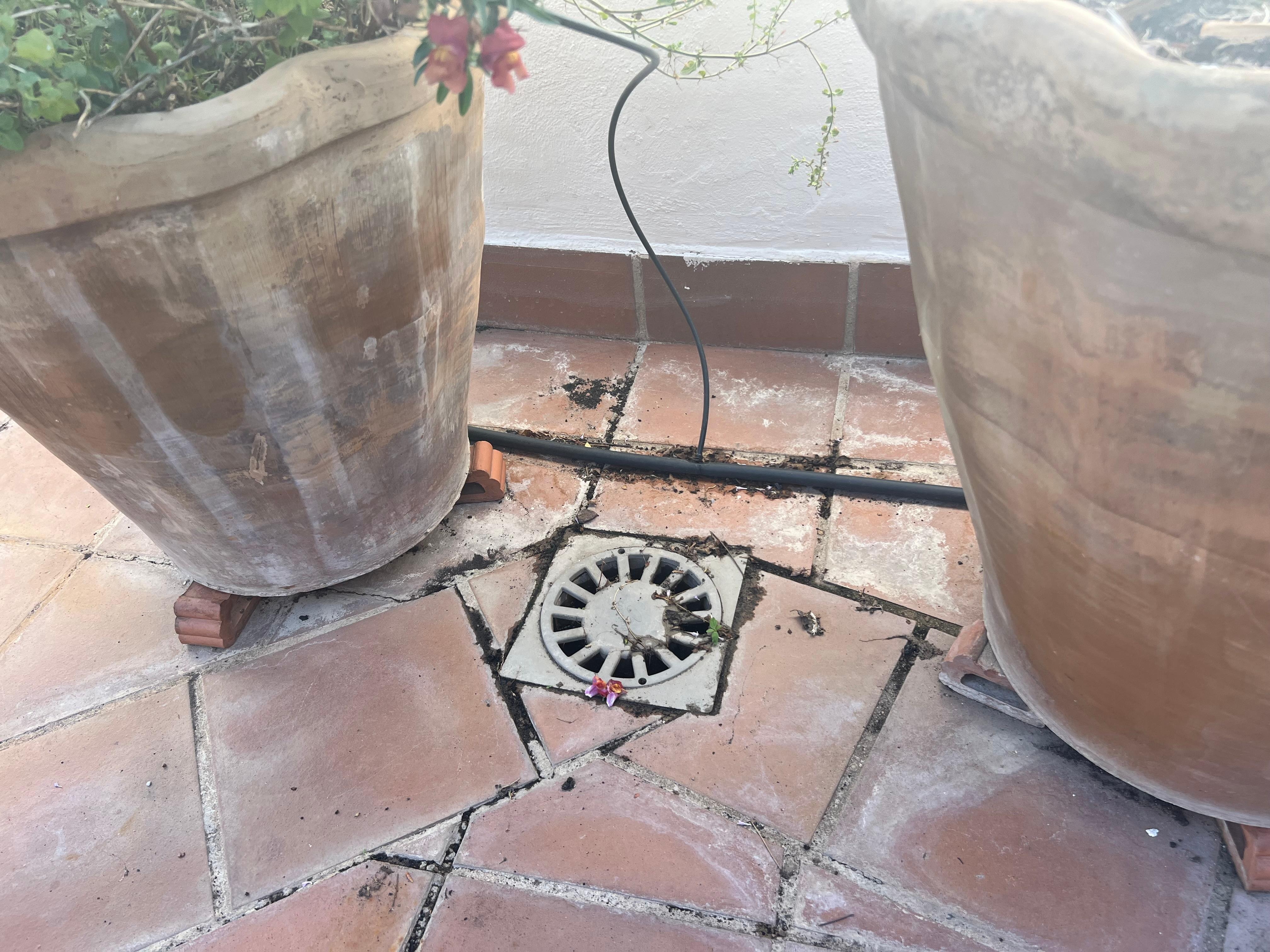 Outdoor terrace in need of a serious cleaning!