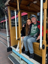 Teo of us riding the Cable Car