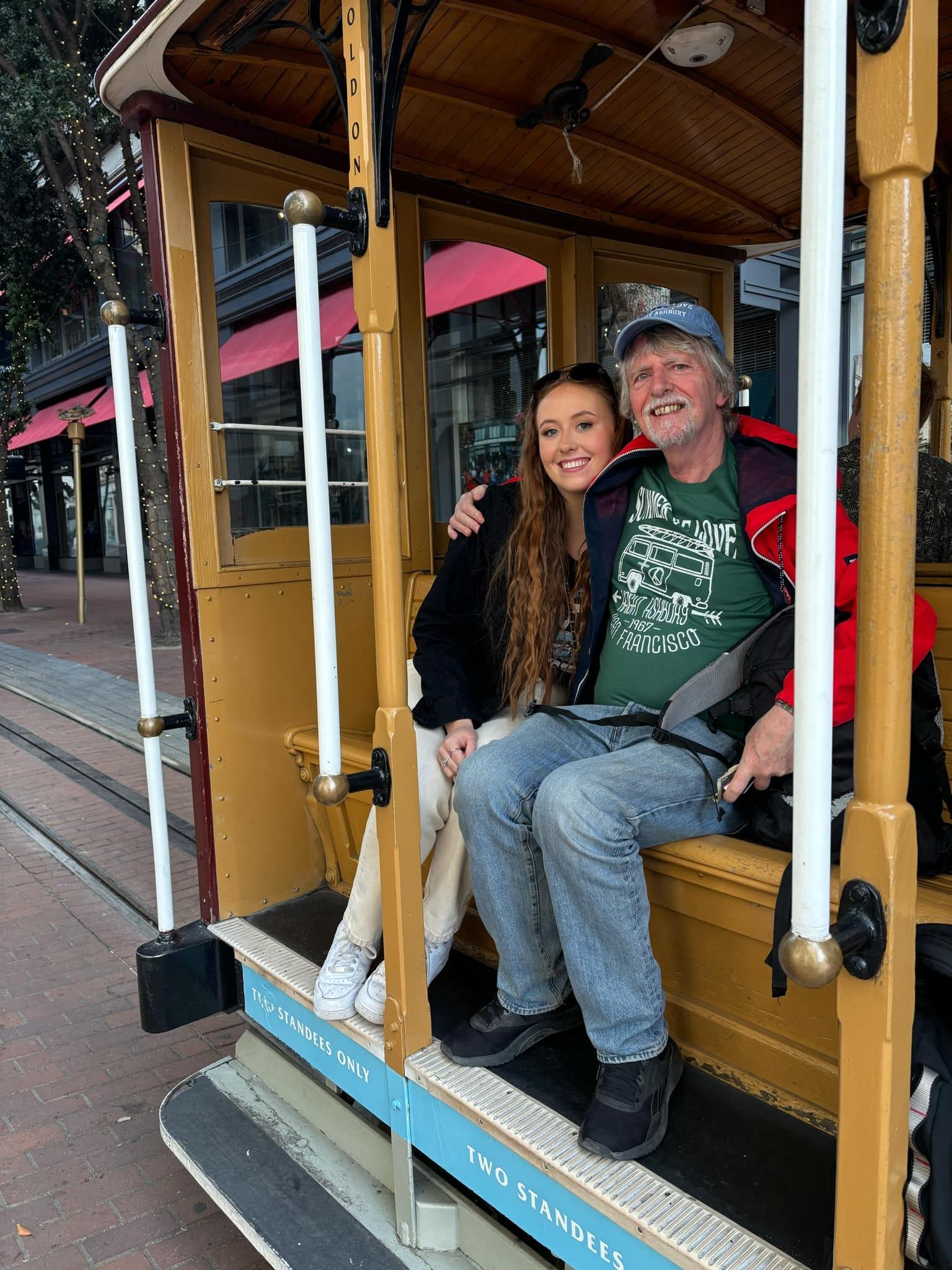 Teo of us riding the Cable Car